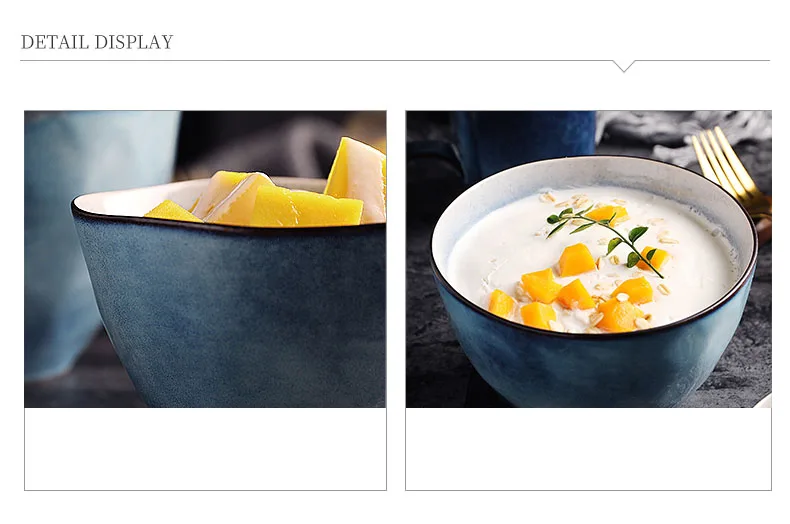 ANTOWALL, набор посуды из американской керамики, бытовая миска для риса, лапши, супа, тарелка для рыбы, плоский диск, градиентный синий xinghe