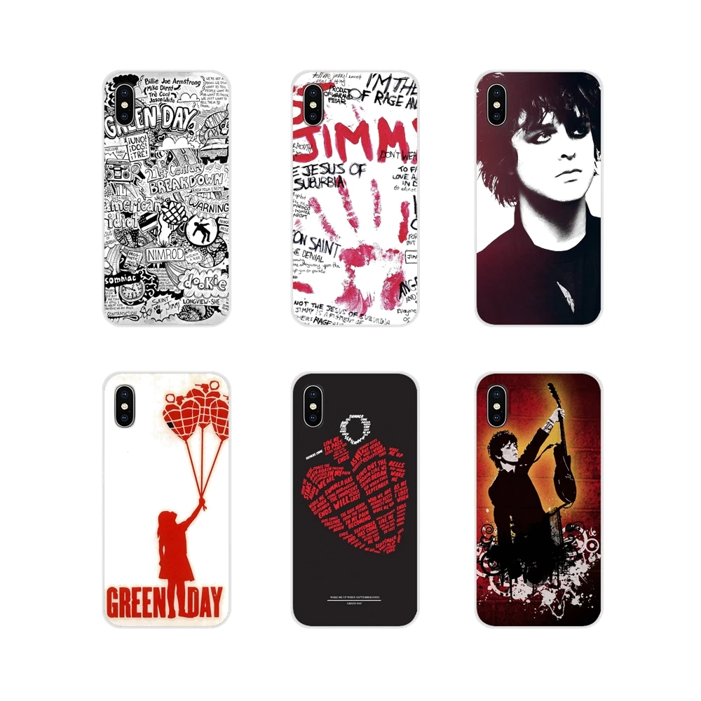 Для Xiaomi Mi6 A1 5X 6X Redmi Note 5 5A 4X 4A 4 3 Plus Pro pocophone F1 TPU прозрачные чехлы Coldplay Green Day Rock Billie