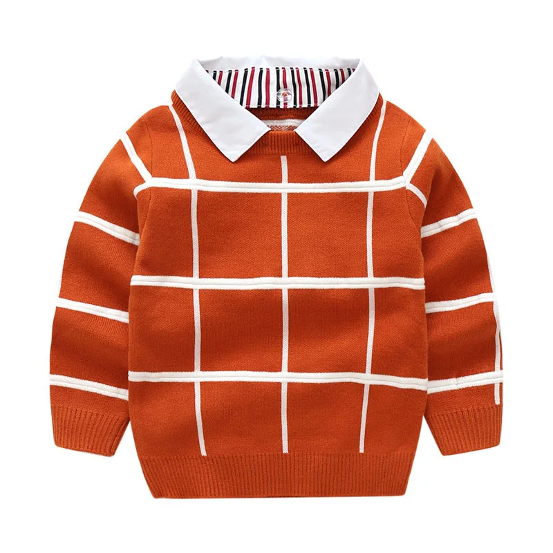 

2018 New Autumn Baby Girls Sweaters Winter Girl and Boys Long Sleeve Knitted Clothes Kids Autumn Plaid Lattice Sweater for Girls