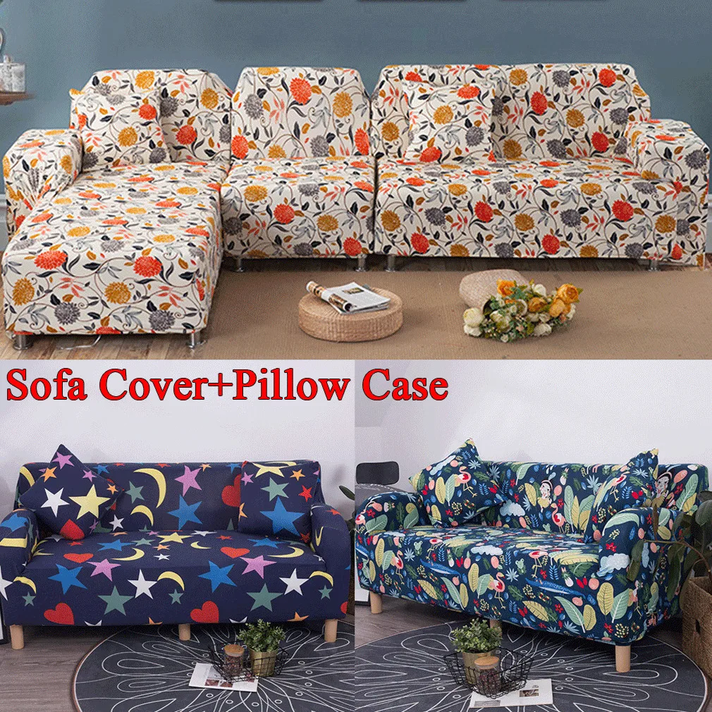 2019 Newest Hot Floral High Quality Polyester Stretch Sofa Slipcovers Washable Pet Protector Soft Couch Covers 1/2/3 Seater | Дом и сад