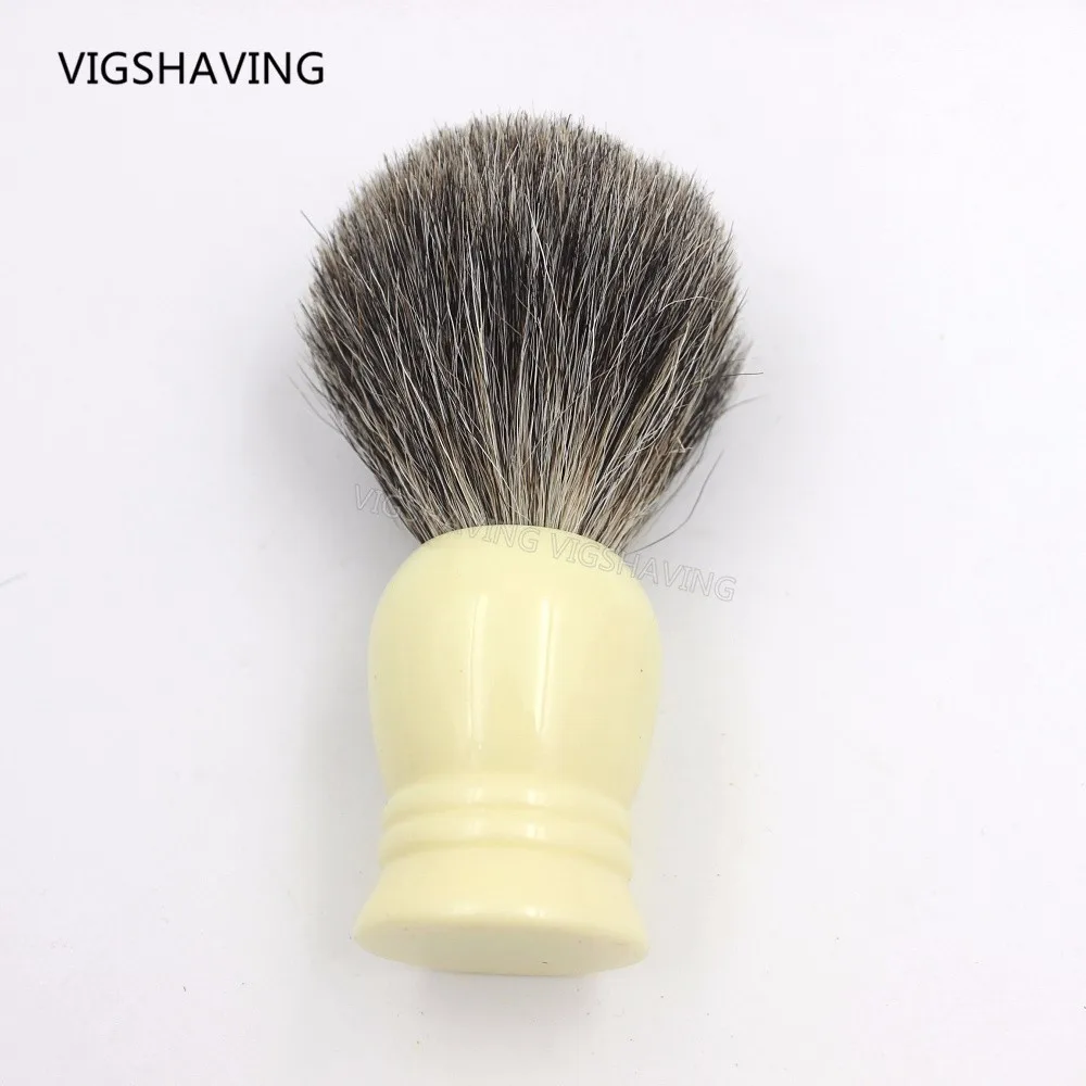 VIGSHAVING Begie каучуковая рукоятка серый чистый Барсучий помазок для бритья