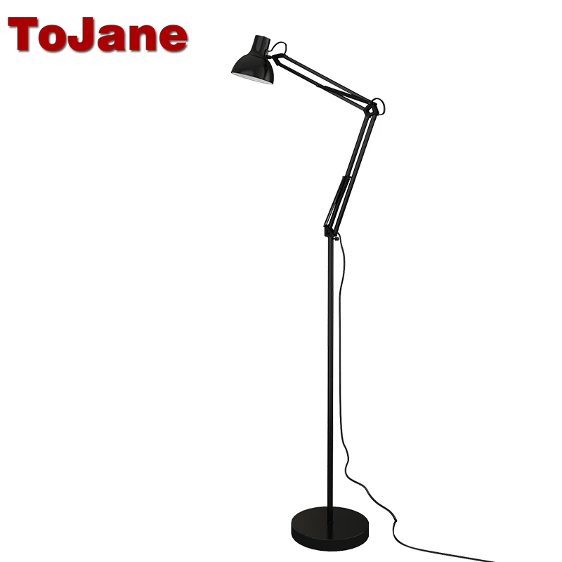 ToJane TG610 LED Reading Floor Lamp Classic Swing Arm Aluminum Metal