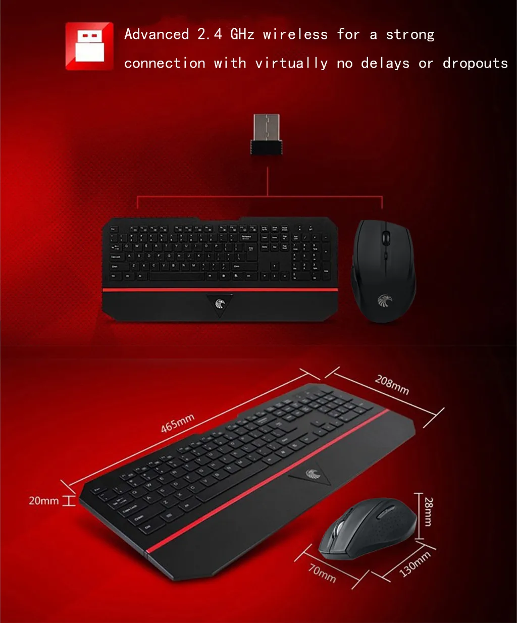2,4 ГГц Беспроводная клавиатура и мышь набор беспроводная мышь с подсветкой и клавиатура Комплект для ПК игровой компьютер мышь и клавиатура