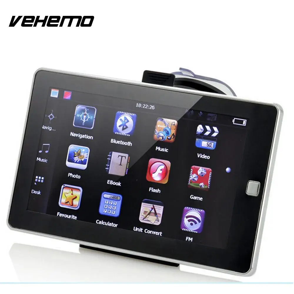 

Vehemo GPS Navigator 8GB 7Inch Capacitive Touch Built-In Free Map 800MHZ TFT LCD Automobile Video FM Radio Audio E-Book