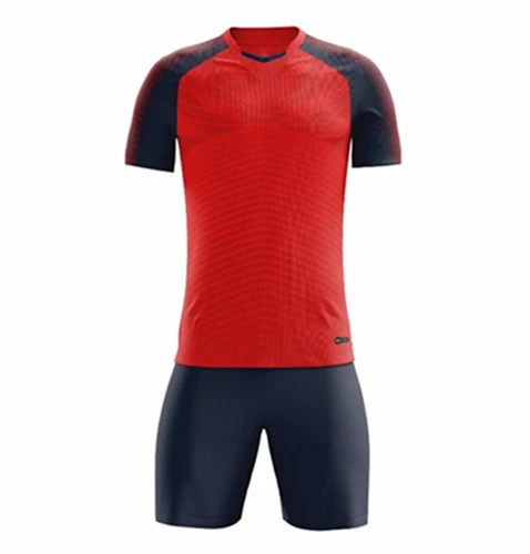 ZMSM детские футбольные майки для взрослых, комплект мужской детской футбольной формы, тренировочный костюм с коротким рукавом и v-образным вырезом, спортивная одежда с принтом MB8601 - Цвет: Красный
