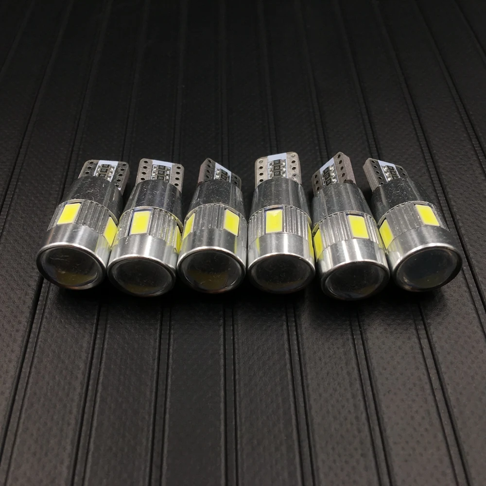 Светодиодная автомобильная лампа высокой мощности 6X T10 w5w t10 6smd 10smd 5630 5w5 12 В белая