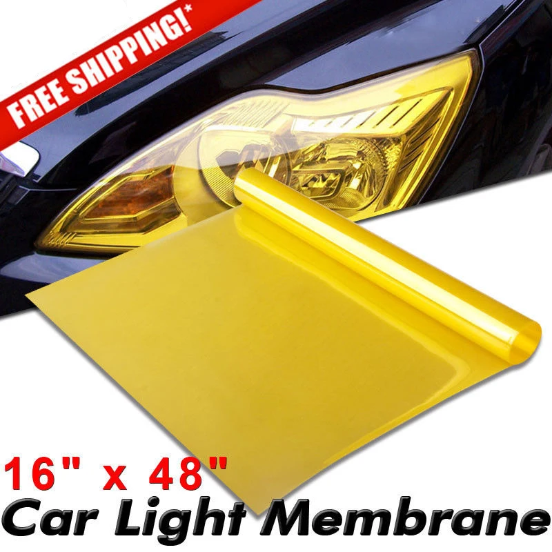 

16*48 Gold Yellow Smoke Head Light Tail Light Fog Light Vinyl Film Tint Wrap