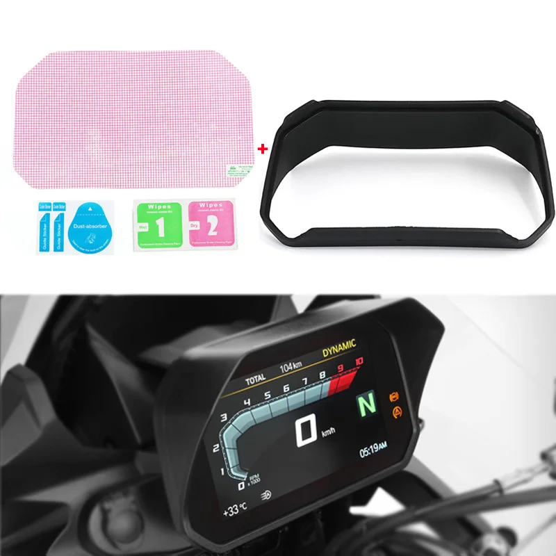 

Motorcycle Dashboard Speedometer Sun Visor Frame With Display Protection Film For BMW R1200GS F850GS F750GS R1250GS 2018 2019
