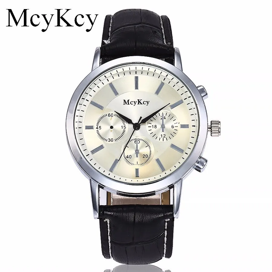 

New McyKcy Brand Popular Quartz Simple Watch Men Watches Luxury Male Clock Leather Business Mens Wrist Sport Watch Drop Shipping