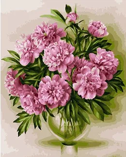 

MaHuaf-X618 1PC pink peony Flower Oil Painting By Numbers Wall Pictures Coloring By Numbers Canvas Painting Wall Art home Decor