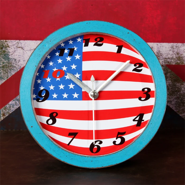 American free spirit American flag USA American retro alarm clock desk