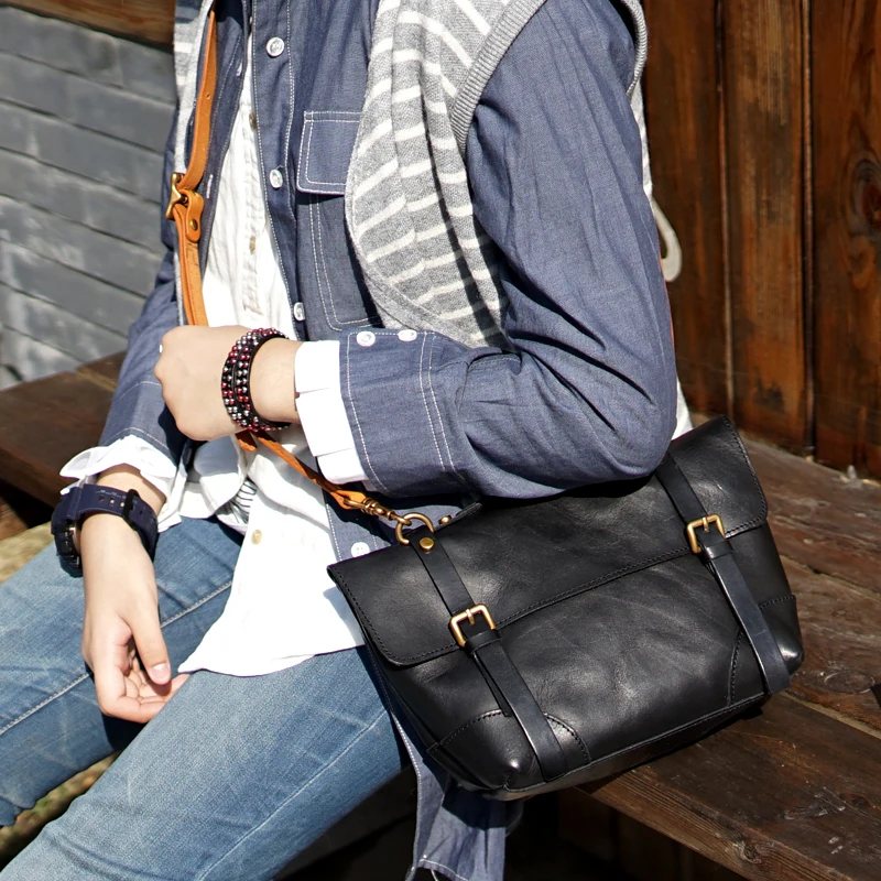 Первый слой натуральной кожи ручной работы винтажные женские сумки роскошные маленькие женские сумки через плечо Современные стильные сумки-мессенджеры