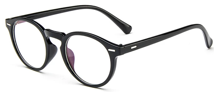 Круглые очки для глаз, женские для мужчин, поддельные оправы для очков, винтажный с прозрачными стеклами, оптические очки, оправа для очков - Цвет оправы: Black