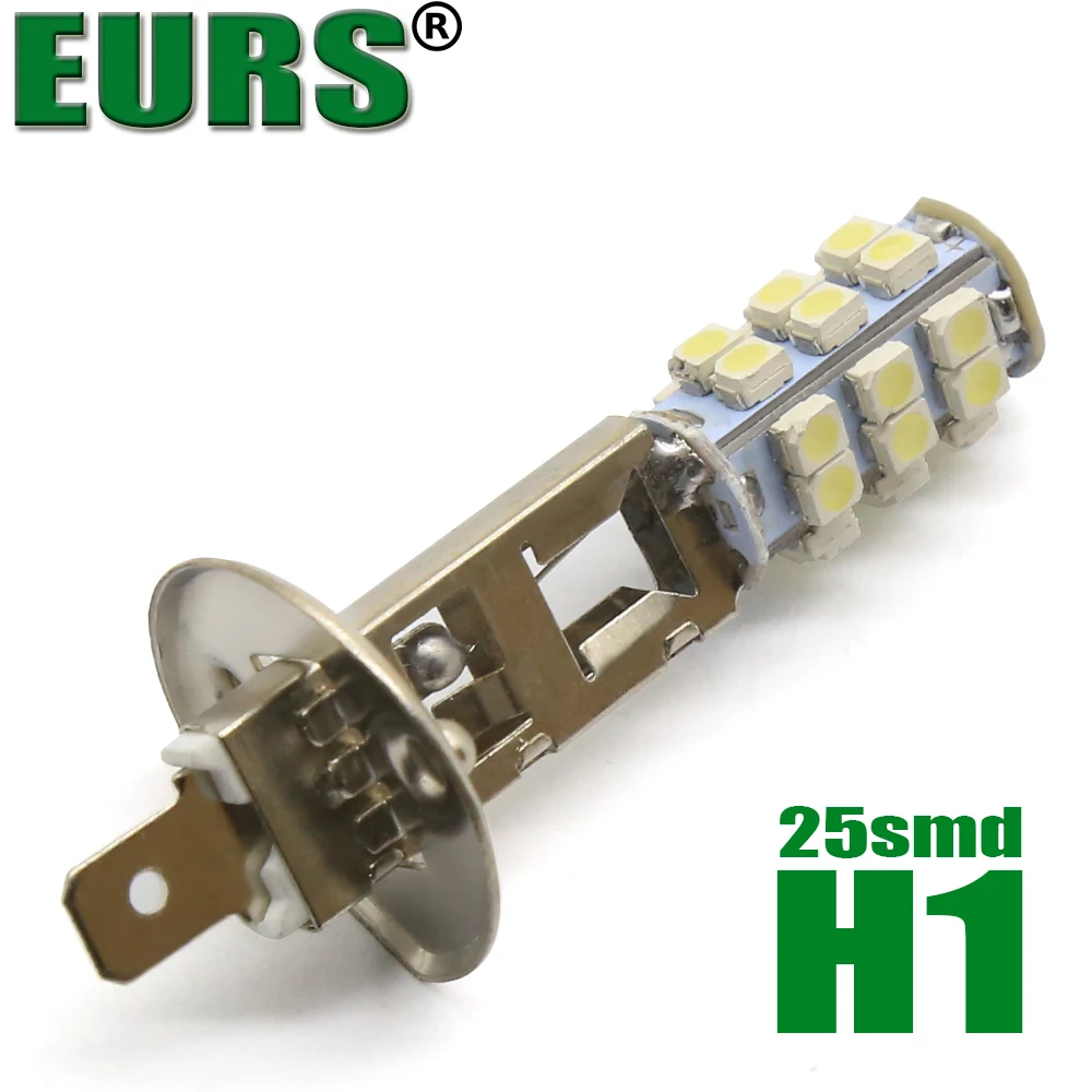EURS 2PCS H1 H3 led bulbs 25smd 1210 12V car light Auto Fog Lamp Bulb Car Styling External driving signal White | Автомобили и