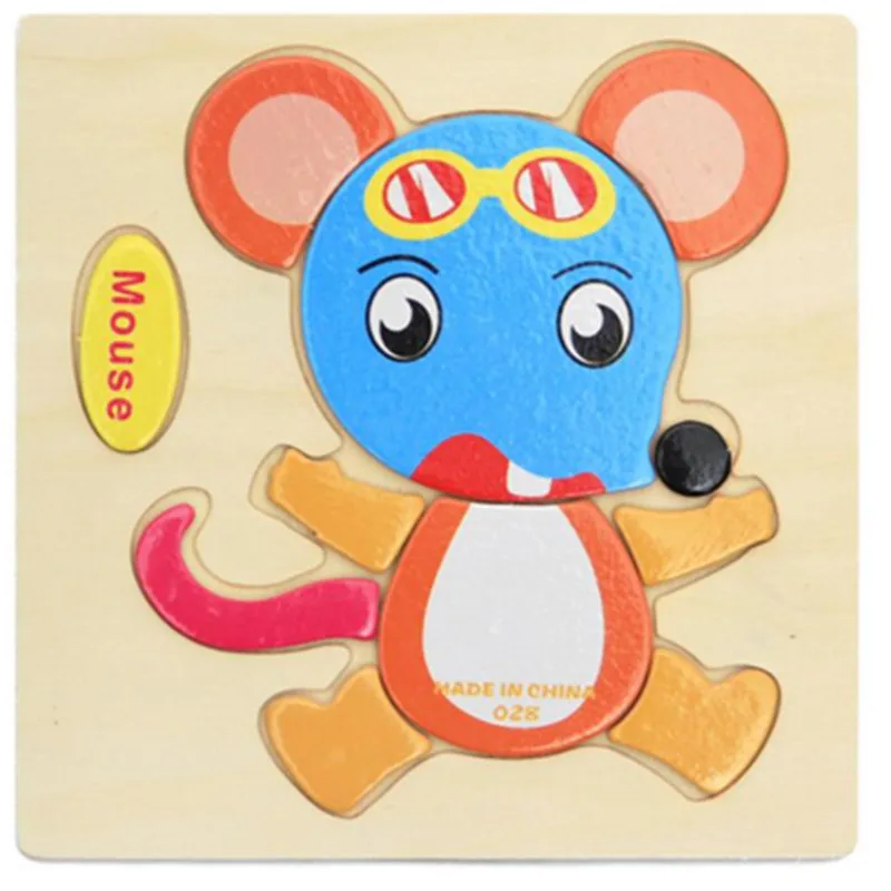 Montessori Toys Educational Wooden Toys for Children Early Learning Puzzle 3D Cartoon Animal Traffic Intelligence Puzzles