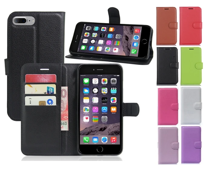 Luxury Lychee Print PU Leather Case For Apple Iphone 4S 5 6S 4.7" Plus 5.5" 7 7S Flip Stand Wallet Phone Shell Back Cover |