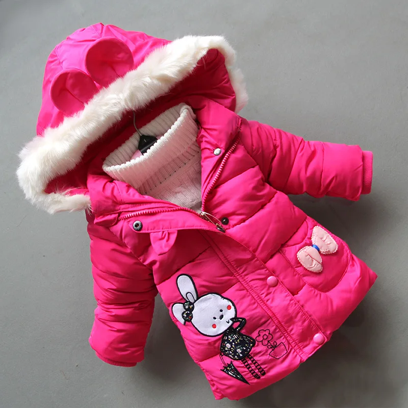 

BibiCola winter children coats cotton thick outerwear girls kids fashion cartoon hoodie clothing children warm jackets coats