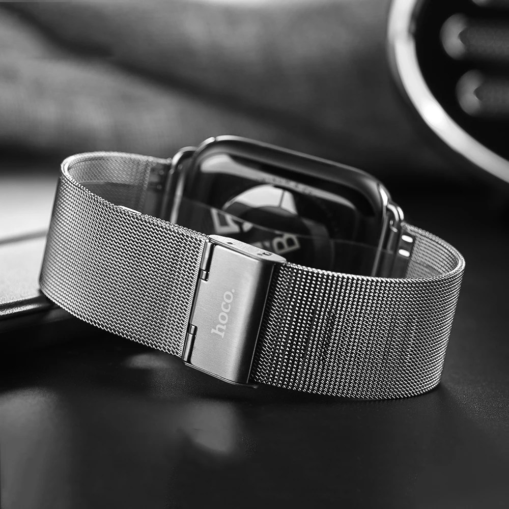 HOCO Нержавеющая Сталь Band для Apple Watch Series 5 4 3 2 1 iWatch 38 мм 44 40 Милан Луп Двойная пряжка
