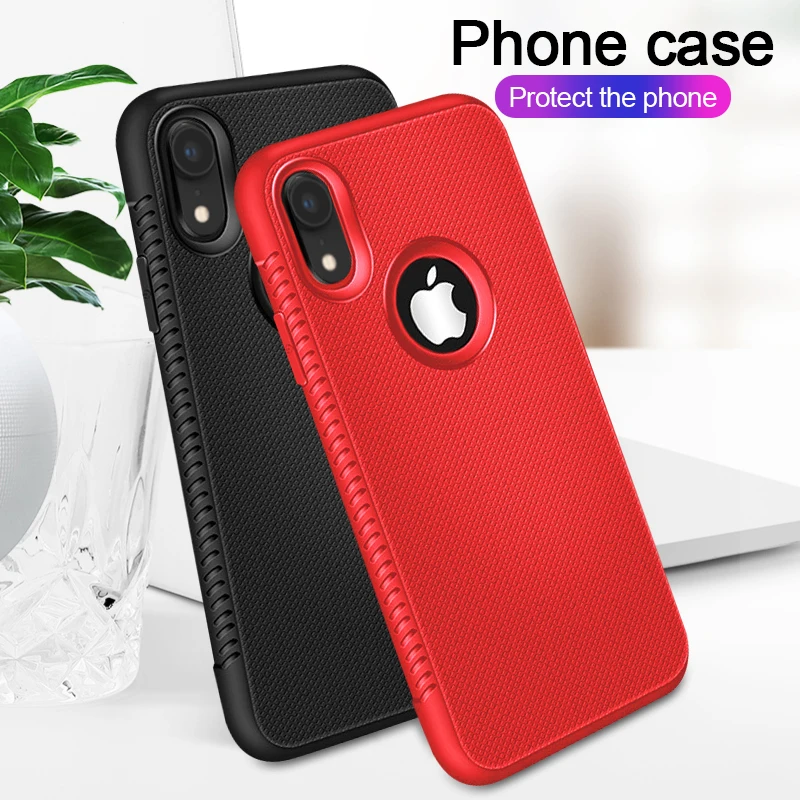 

Soft TPU Case For iPhone X XR XS Max Heat Dissipation Carbon Fiber Case For iPhone 6S 6 8 7 Plus 5 5S Hole Protective Cover Capa