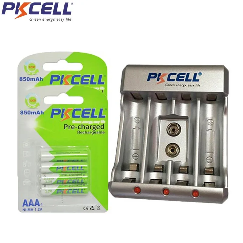 8Pcs 2Card NIMH Battery AAA 850 Precharge 3A Rechargeable Batteries And 1Pcs Battery Charger For