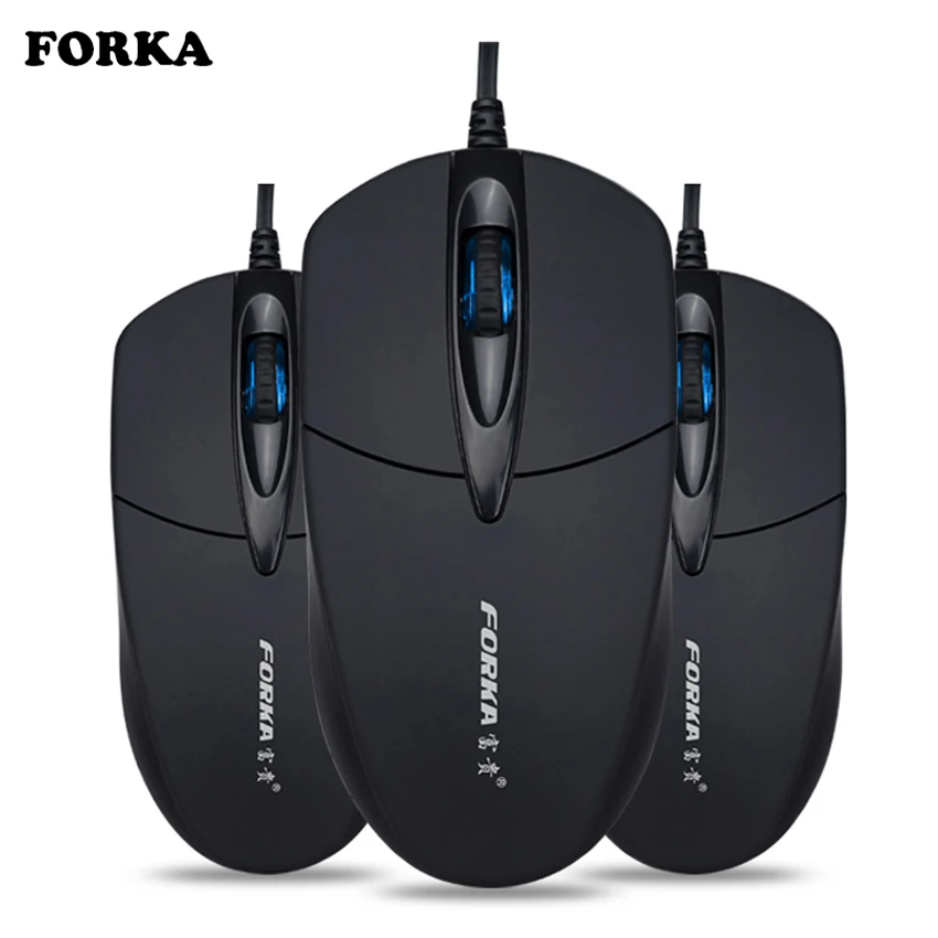 USB Проводная эргономичная компьютерная мышь FORKA с бесшумным кликом игровая для ПК
