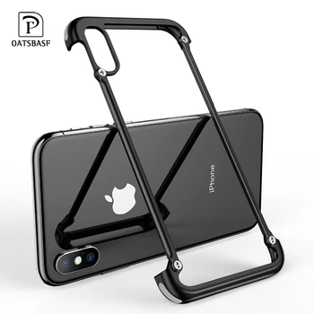 

OATSBASF Airbag Metal Case For iPhone X Case Personality Airbag Shell for iPhone X Metal Bumper cover case with Gift Glass Film