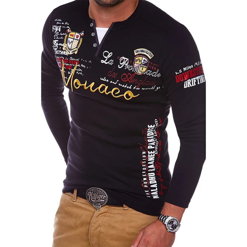 

Zogaa 2018 Men Polo Shirt Casual Cotton Hand Printing Casual Tee Shirt Men long Sleeve Tops Quick Dry Male Multi Color Clothes