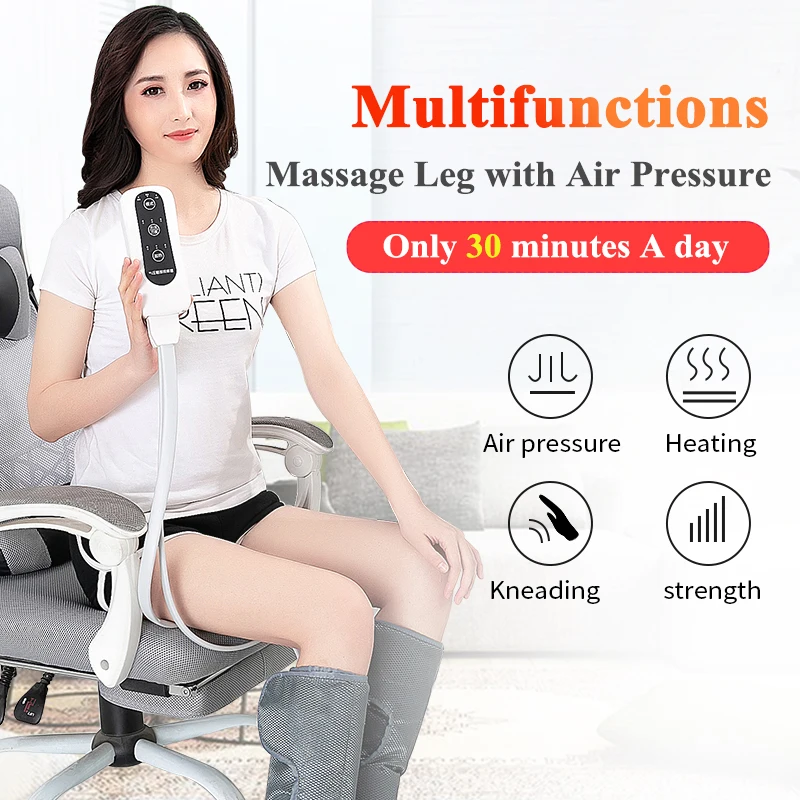 

JinKaiRui 220V Kneading Airbag Foot Massager Infrared Heating Shaping Perfect Figure Best Gift Mother's Day Therapy EU plug