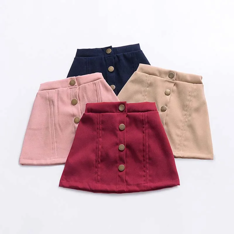 

2019 Spring autumn children skirts casual color red & black skirts for girls New 2T-10T kids baby girls mini skirts dropship