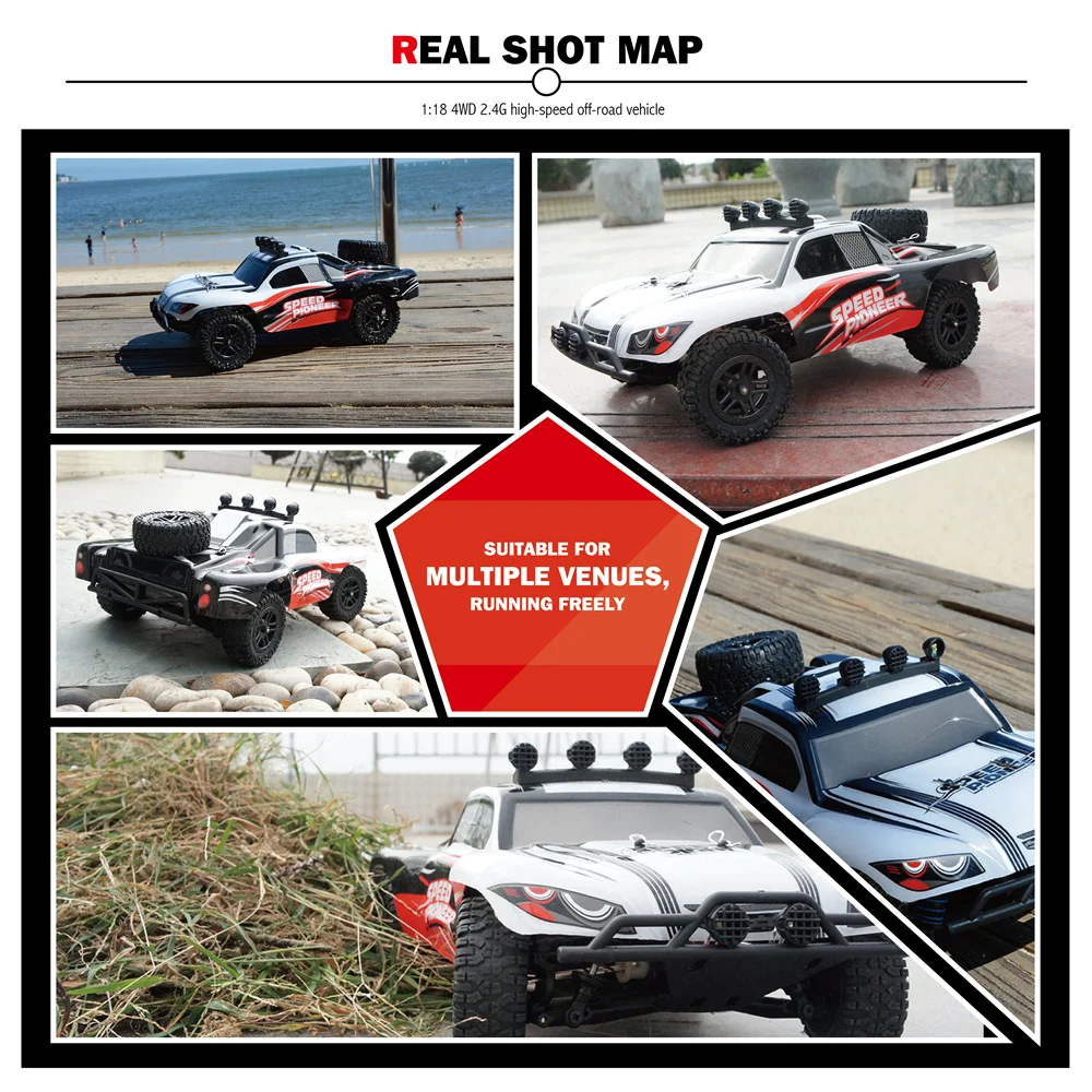RC Car 4WD 50+KM/H High Speed Remote Control 2.4G 1:18 Radio-Controlled Off-Road Cars Racing | Игрушки и хобби