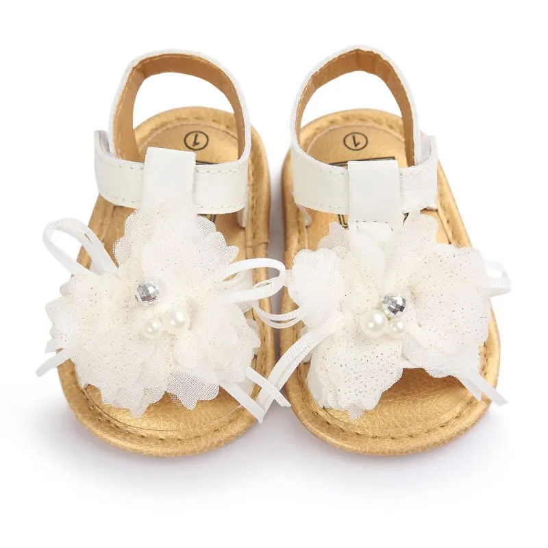 Летние Детские Босоножки Skidproof малышей для маленьких девочек Обувь с цветочным орнаментом босоножки из искусственной кожи
