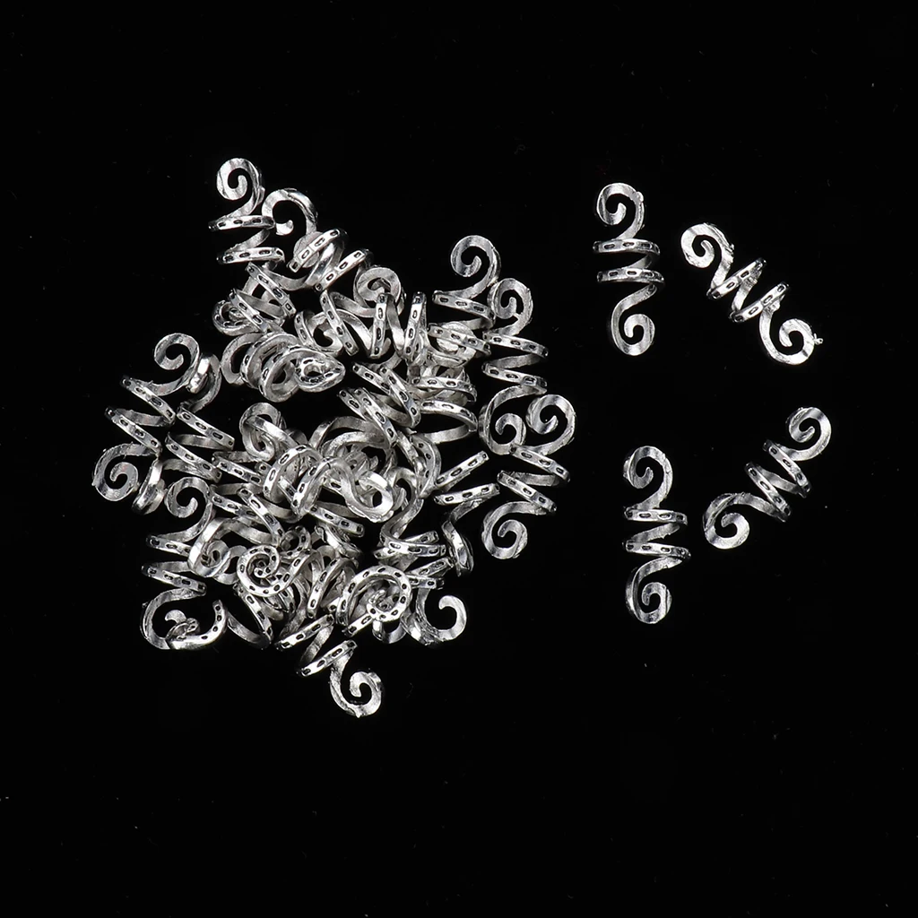 30pcs Hair Beads Rings-Dreadlock Hair Accessories Norse Spiral Hair Coils Spring Beads for Braid Beards Hair Jewelry DIY.