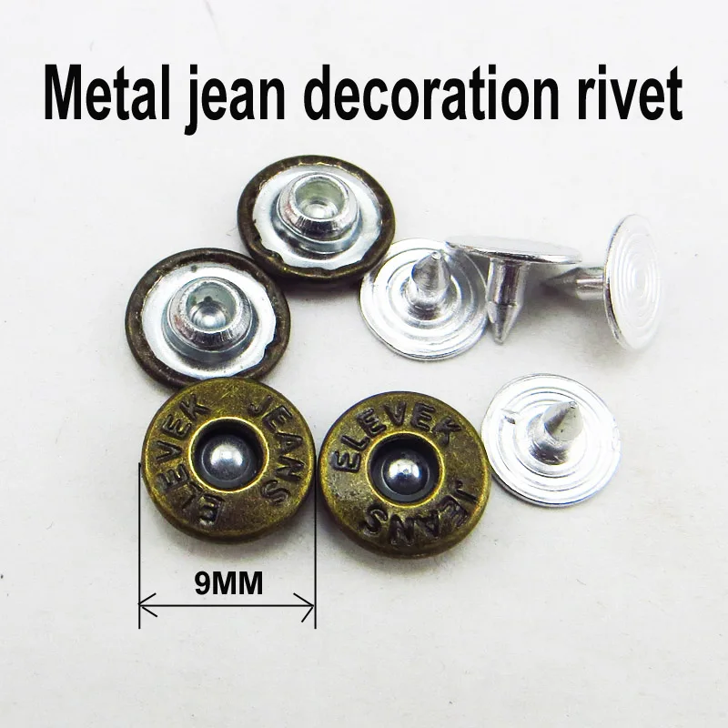50 шт. 9 мм медь Бронзовый тон джинсовая декоративная заклепка пуговицы Швейные аксессуары для одежды сумка Подходит Брюки заклепки MR-029 - Цвет: metal series