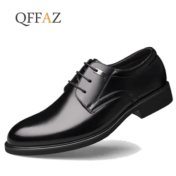 

QFFAZ Men Shoes Spring Summer Formal Genuine Leather Business Casual Shoes Men Dress Office Luxury Shoes Male Breathable Oxfords