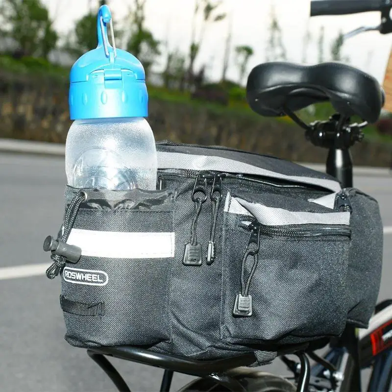 Flash Deal 13L Bicycle Bike Bag Rear Seat Bike Trunk Rack Bag Bicycle Shelf Bag Outdoor Hiking Pannier Pack Shoulder Handbag Riding Supplie 6