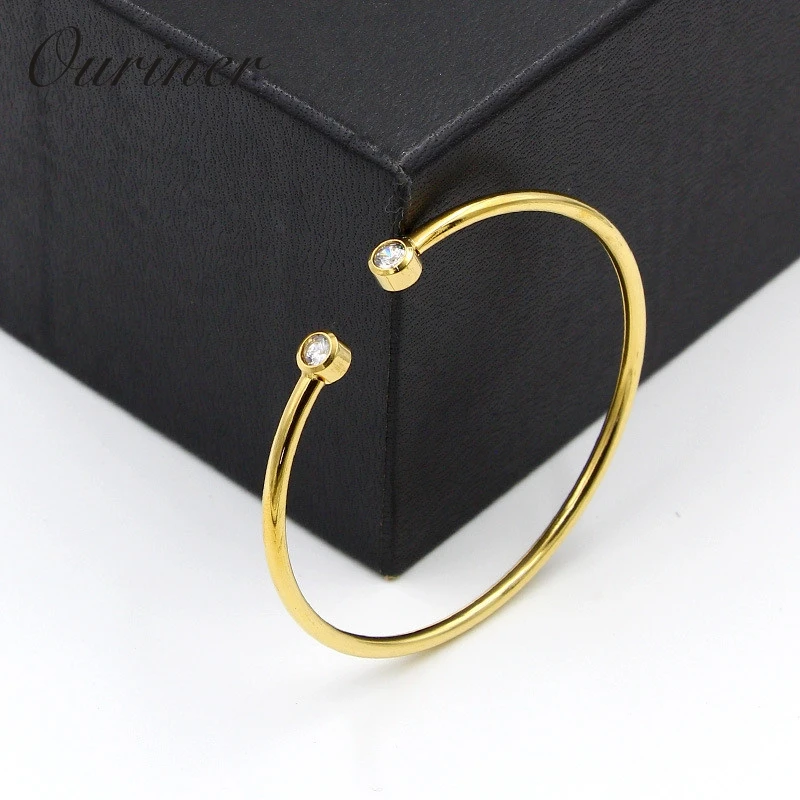 Bangle Top Quality Color Gold Stainless Steel Jewelry Inlay CZ Crystal Letter Noble Women Cuff Bangles Bracelets 101-1 bangle bracelet,stainless steel bracelet,crystal bracelets,zircon bracelet,zirconia bangle,snake bangle bracelet