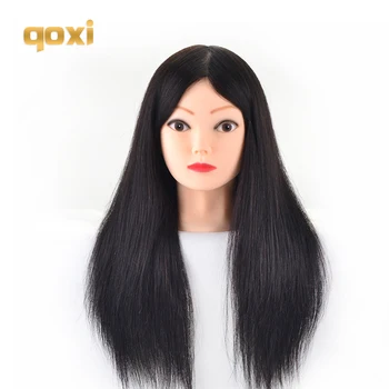 

Qoxi Professional training heads with 90% real human hairs can be curled practice Hairdressing mannequin dolls Styling maniqui
