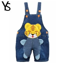9M-2T Baby Boys Girls Jeans Overalls Shorts Infant Toddlers Kids Denim Rompers Cute Tiger Jumpsuit For Summer Clothes