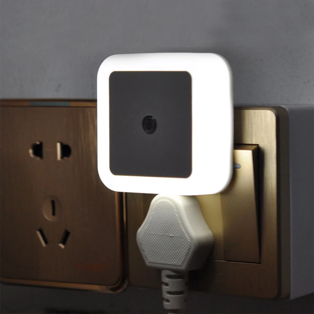

Light Sensor AUTO Control Mini Night Light EU US Plug Novelty Square Baby kids Bedroom bedside lamp Romantic Colorful Lighting