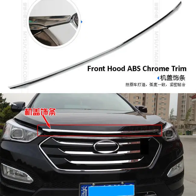 

FIT FOR HYUNDAI SANTA FE IX45 FRONT GRILLE HOOD BONNET CHROME TRIM MOLDING BAR