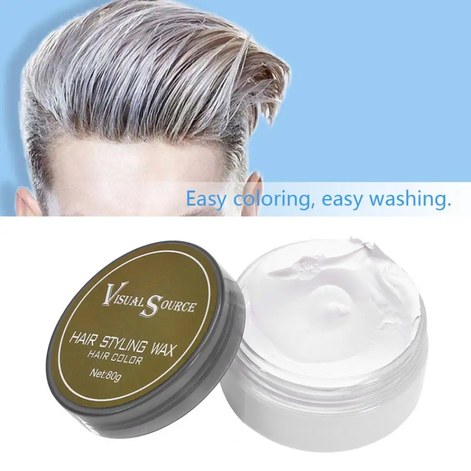 5 цветов 80 г унисекс цвет волос DIY Pomades воск белый серый крем-краска для волос одноразовая прическа моделирование волос красящий воск Стайлинг