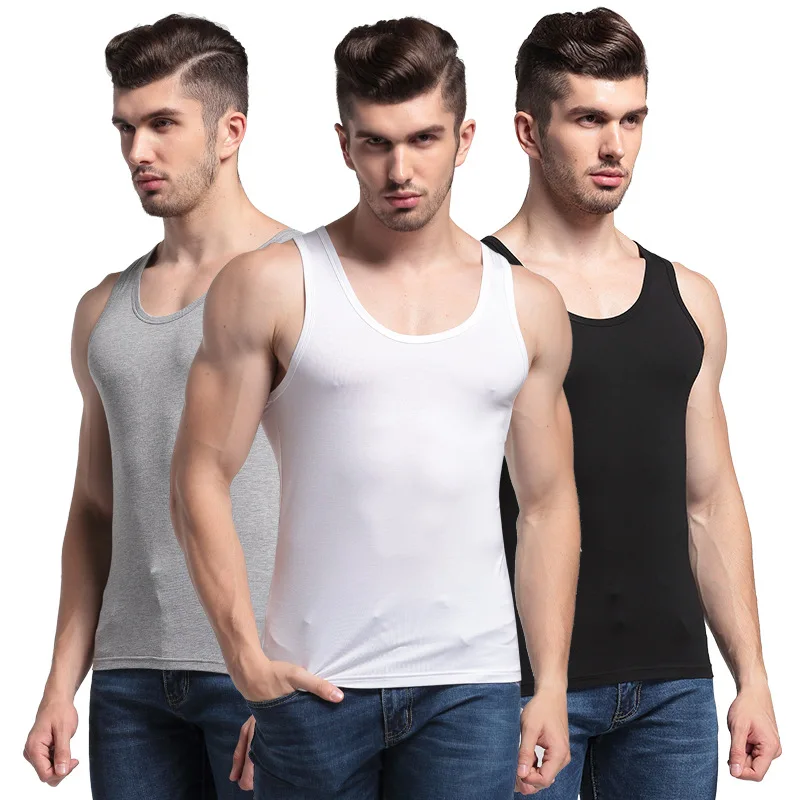 

2019 Mens Running Vest Gym Sleeveless Shirt Summer Slim Tank Men Sport Vest Top New Workout Training Singlet Bodybuilding Vest