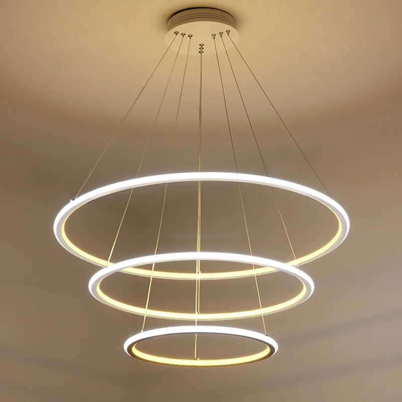 

New modern led pendant lights for living room dining room bedroom 2/3/4 Circle Rings pendant lamp restaurant hanging lights