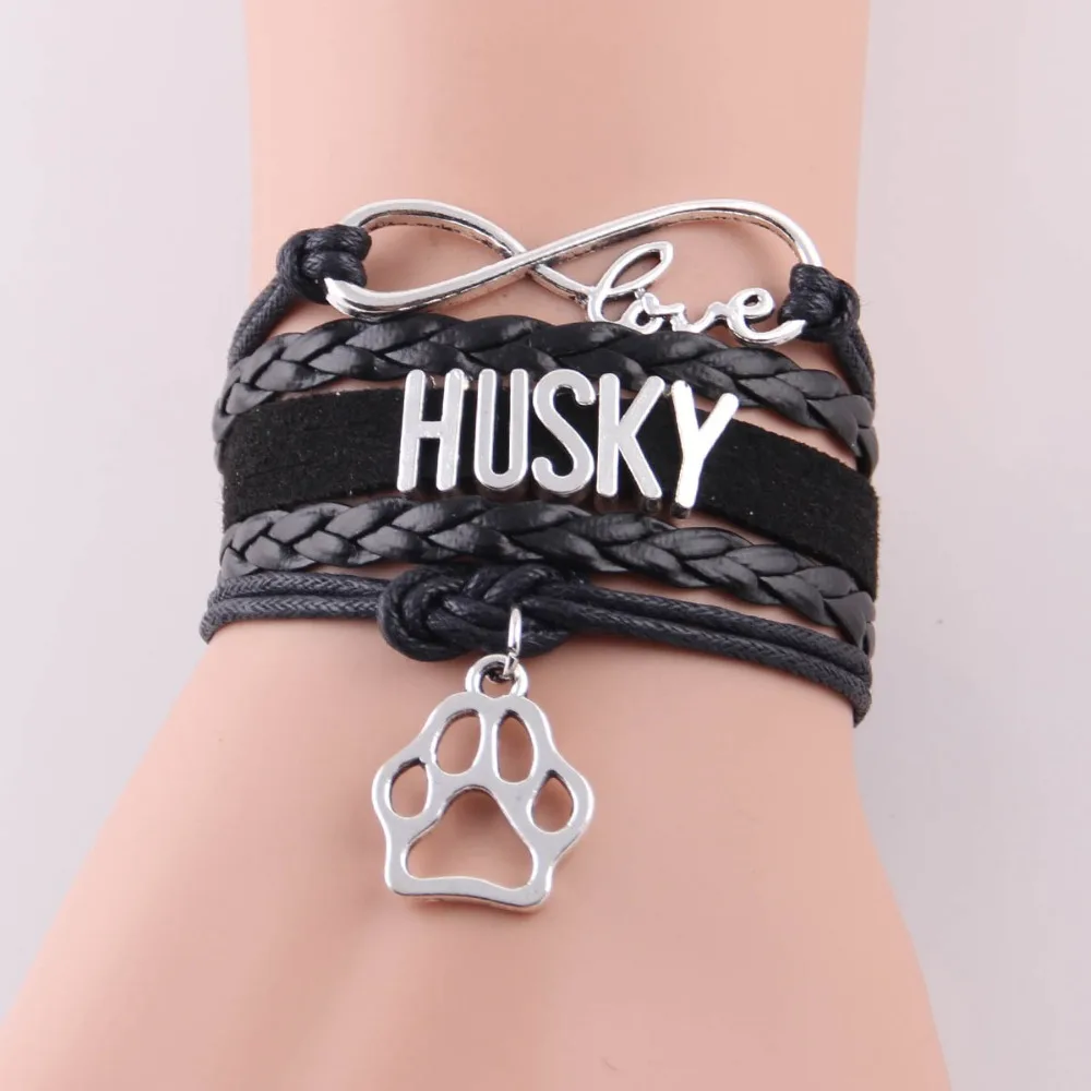 Маленький Браслет Minglou Infinity Love HUSKY мужские браслеты с кожаным ремешком для