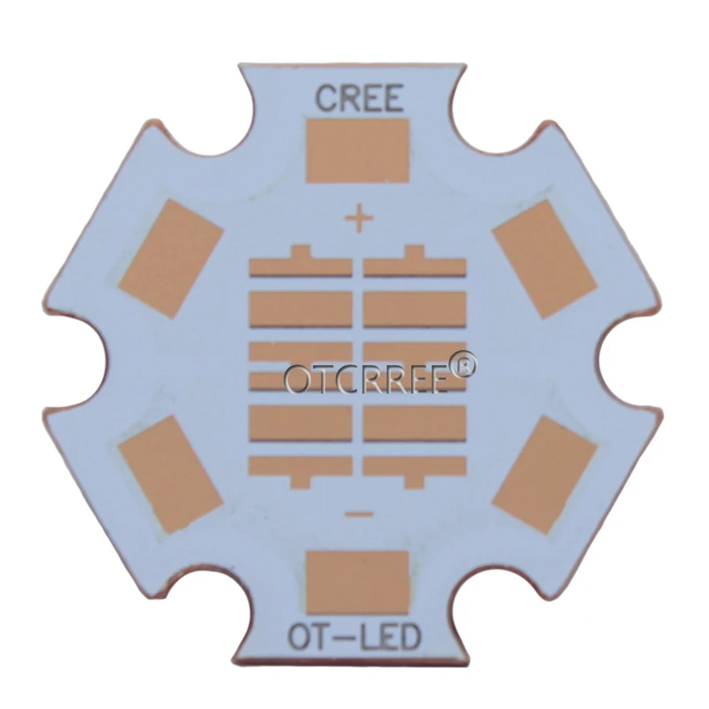 5 шт. 20 мм Cooper PCB CREE XPG XPG2 XPE XPE2 XML XML2 XHP50 XHP70 MKR led PCB 20 мм x 1,6 мм Прямой Термальный путь медная звезда