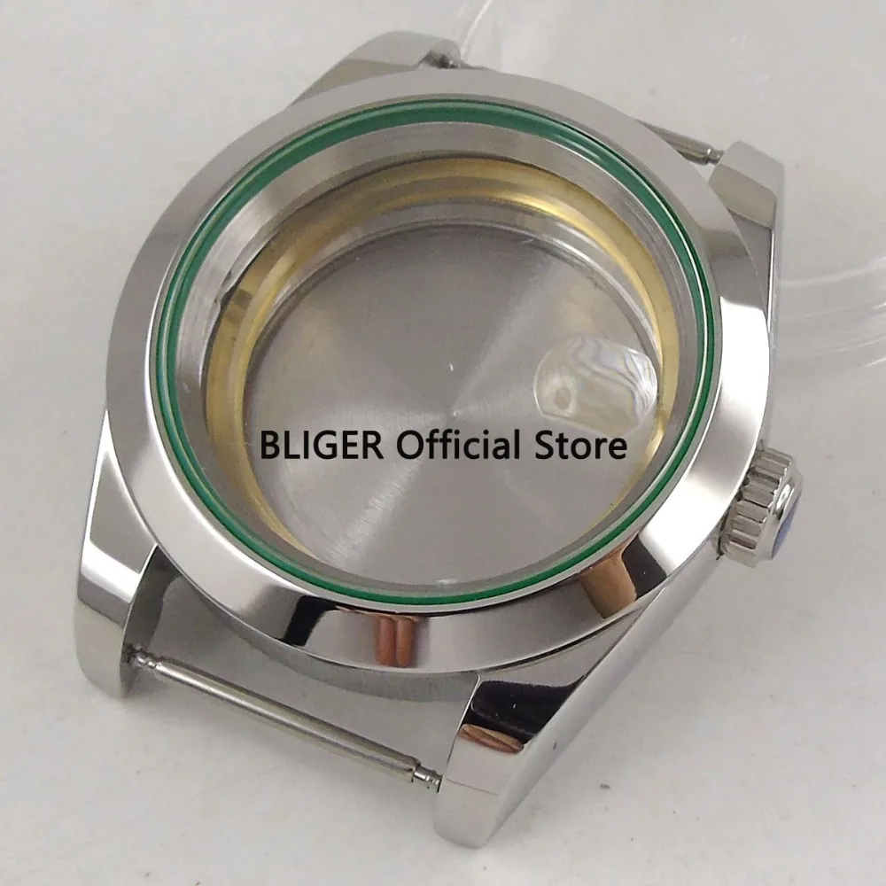 Polished 40mm Sapphire Stainless Steel Automatic Watch Case Fit For ETA