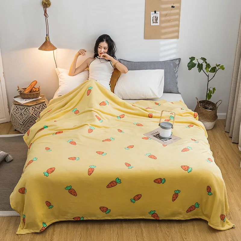 LREA горячая Распродажа Оригинальное одиночное желтое одеяло с рисунком редис самые популярные элементы и дизайн удобные