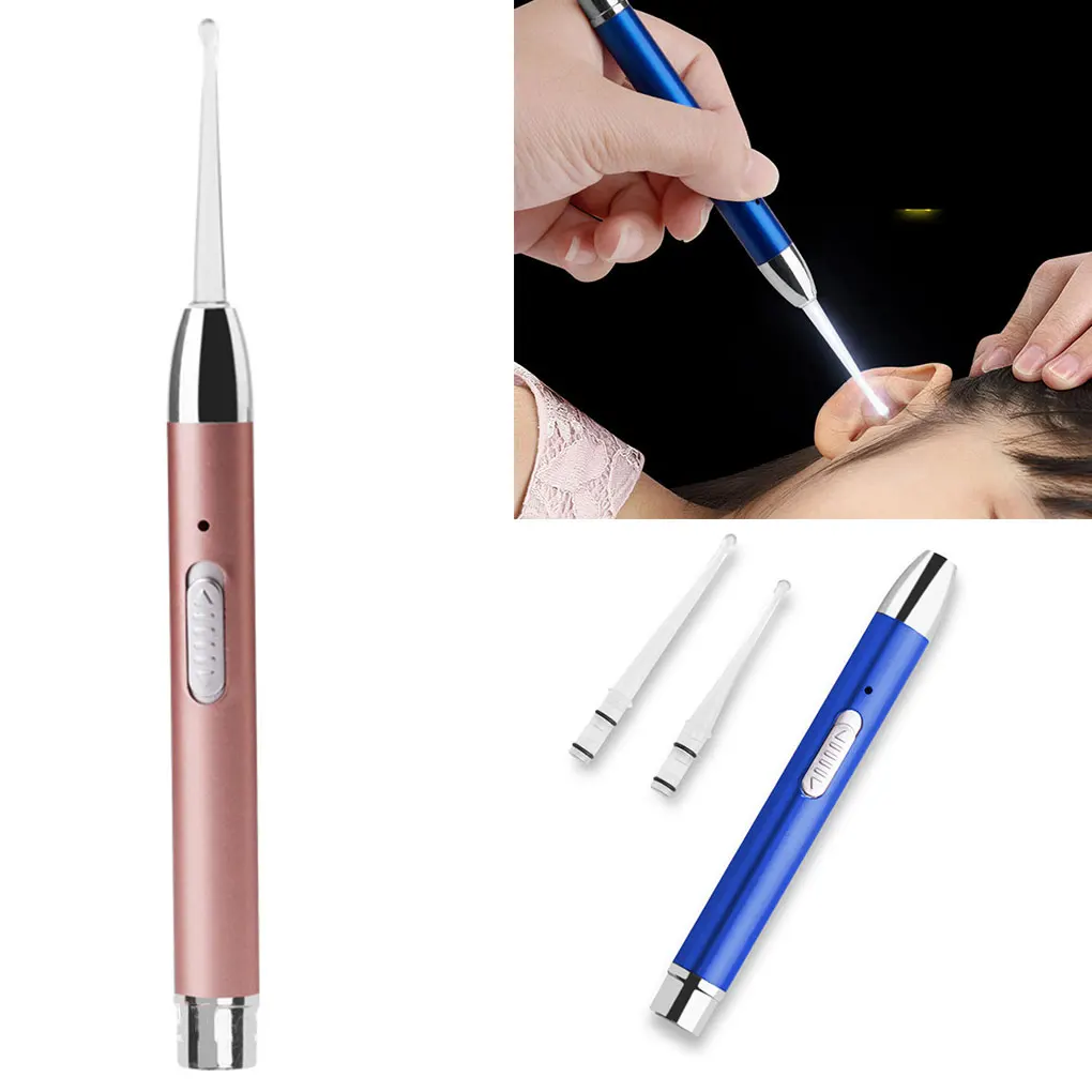 

Brand New USB Rechargeable LED Light Earpick Spoon Children Adult Ear Wax Cleaning Remover Electric Earwax Cleaner