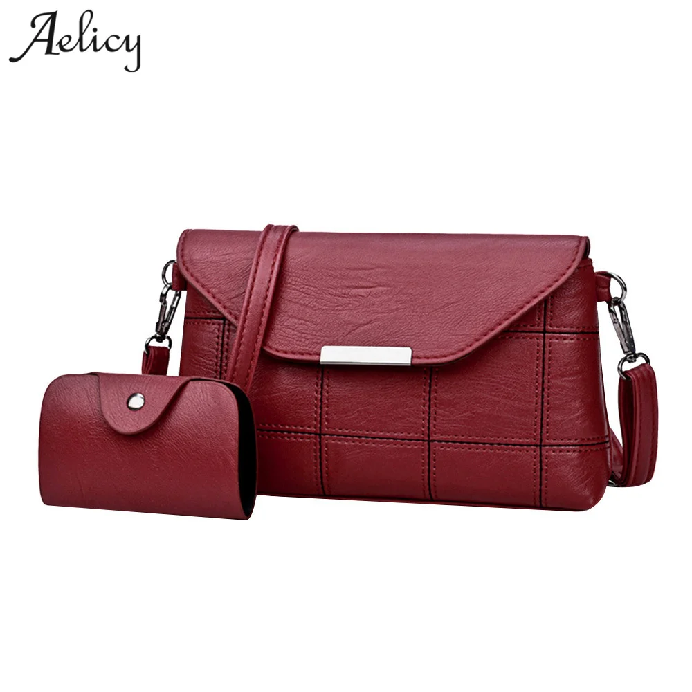 

Aelicy Luxury High Quality Women Handbag Leather Plaid Messenger Bags Woman Designer Bags Vintage Crossbody Bags For Women