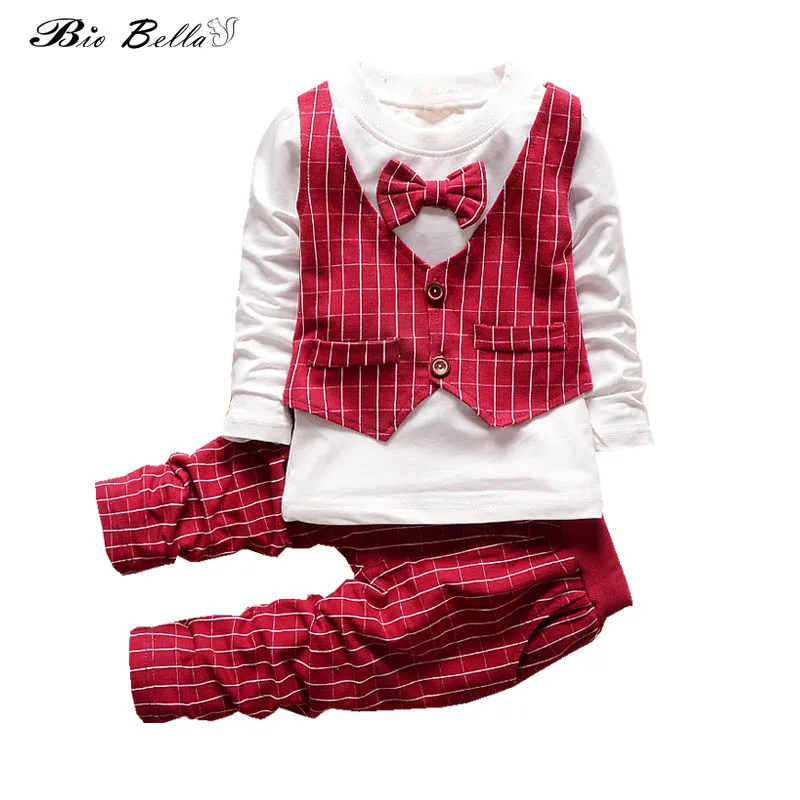 

2019 Spring Autumn Gentle Boy Clothing Set Toddler Boys Suit Kids Striped Sports Tracksuit Vest Tops+Pant 2pcs Kid Outfits